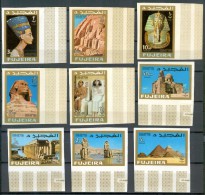 1966 Fujeira Esposizione E 100° Del Francobollo Egiziano Al Cairo Mic.49b/57b Set MNH** B627 - Egittologia