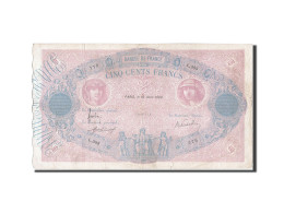 Billet, France, 500 Francs, 500 F 1888-1940 ''Bleu Et Rose'', 1909, 1909-04-16 - 500 F 1888-1940 ''Bleu Et Rose''