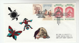 1993 Aztec New Mexico ´PRESERVING THE PAST´ Native AMERICAN INDIAN EVENT COVER  USA Stamps  Butterfly Emblem  Insect - Indios Americanas