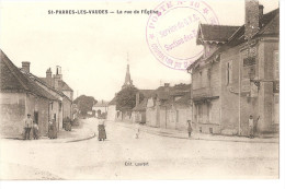 Aube - 10 - St Saint Parres Les Vaudes La Rue De L´eglise Cachet Militaire Service Gvc Section Des Eaux Marcophilie - Sonstige & Ohne Zuordnung