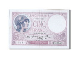 Billet, France, 5 Francs, 5 F 1917-1940 ''Violet'', 1940, 1940-12-12, TTB+ - 5 F 1917-1940 ''Violet''