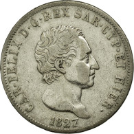 Monnaie, États Italiens, SARDINIA, Carlo Felice, 5 Lire, 1827, TB, Argent - Andere & Zonder Classificatie