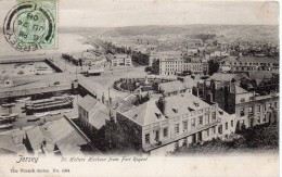 GRANDE BRETAGNE JERSEY CARTE POSTALE POUR LA FRANCE 1908 - Poststempel