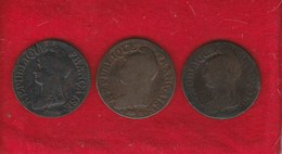 Type Dupré  Lot . 3. Pieces..  5 Centimes  AN 5 BB. .  AN 8.. AA     Et    L'AN 8 BB.. Dans Leur  Jus état. B à TB - 1795-1799 Direktorium