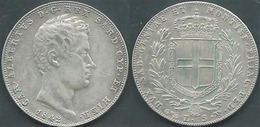 1842 ITALIA REGNO DI SARDEGNA CARLO ALBERTO 5LIRE SILVER - Weight 24 Gr - Other & Unclassified