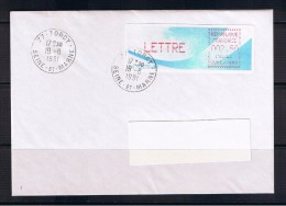 ATM, LSA, CROUZET, AIGUILLES CASSEES, COMETE, LETTRE 2.50, 19/08/1991,  BUREAU TORCY, C001 77468 - 1981-84 Types « LS » & « LSA » (prototypes)