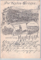 MEININGEN Federstrich Litho Vorläufer 29.4.1894 Nach Frankfurt Weiter Nach Stettin 5.5.1894 Gelaufen - Meiningen