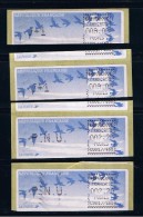 4 ATMS, PNU 2.20 X 2 Et J + 1 9.00 X 2 Défaut De Massicotage, LSA, CROUZET, AIGUILLES CASSEES, PAPIER  OISEAUX DE JUBERT - 1990 « Oiseaux De Jubert »