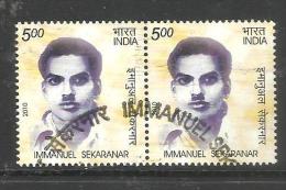 INDIA, 2010, FIRST DAY CANCELLED, PAIR, Immanuel Sekaranar, Freedom Fighter, Social Worker, 1 V - Gebraucht