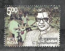 INDIA, 2010, FINE USED, 1 V, C Subramaniam, Agriculture, Cow, Farmer, - Gebraucht