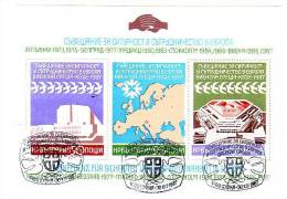 BULGARIA / Bulgarie - 1987 For Assurance And Collaboration In EUROPE Vienna S/S -used Cachet Special First Day - Blocks & Kleinbögen