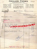 75 - PARIS - FACTURE GROUARD FRERES - CONSTRUCTEUR- 4-6 RUE LORAND- 1952 - 1950 - ...