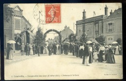 Cpa Du 28 Courville Inauguration Des Eaux - 9 Juillet 1911 - L´ Avenue De La Gare      NOV15 36 - Courville