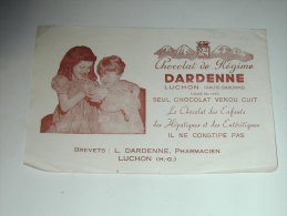 BUVARD Publicité CHOCOLAT De Régime DARDENNE Pharmacie - Chocolat