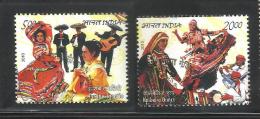 INDIA, 2010, FIRST DAY CANCELLED, India-Mexico Joint Issue. Dances. Set 2 V, - Gebruikt