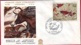 FRANCE:  Peintures Rupestres Grotte De NIAUX *** FDC FRANCE 1968 - Préhistoriques