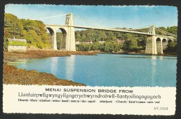 MENAI Suspension Bridge From Llanfairpwllgwyngllgogerychwyrndrobwll - Llantysiliogogogoch Walse Llandudno 1978 - Anglesey