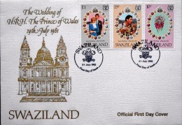 Swaziland 1981 Royal Wedding FDC    ( Lot 588 ) - Swaziland (1968-...)