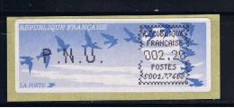 ATM, PNU 2.20, LSA, CROUZET AIGUILLES DECALEES, PAPIER JUBERT, TORCY,  C001 77468. - 1990 Type « Oiseaux De Jubert »