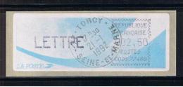 ATM, LETTRE 2.50, OBLITETEE DERNIER JOUR DU LSA, CROUZET , PAPIER COMETE, TORCY,  C001 77468. - 1981-84 Types « LS » & « LSA » (prototypes)