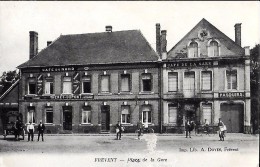 CARTE POSTALE ORIGINALE ANCIENNE : FREVENT ; PLACE DE LA GARE ; ANIMEE ; PAS DE CALAIS (62) - Stazioni Senza Treni