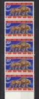 Ruanda-Urundi 1961 50Fr Leeuw / Lion Strip Of 5 (enkele Waarden Met Lichte Kleurbeschadiging Vooraan) ** Mnh  (26400) - Nuevos