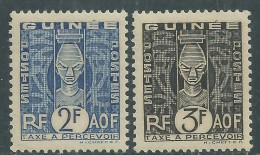 Guinée Française Taxe N° 34 / 35 XX  Partie De Série Les 2 Valeurs Sans Charnière, Gomme Coloniale Sinon TB - Unused Stamps