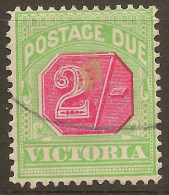 VICTORIA 1895 2/- Postage Due SG D19 U #QR332 - Gebruikt