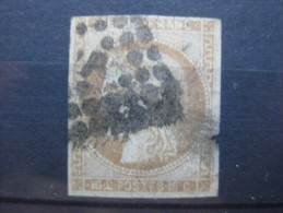 YT N°43 B,   10 C  Bistre  Oblitéré   1870 - 1871 Deuxième Choix (un Peu Déchiré à Droite)  & - 1870 Ausgabe Bordeaux