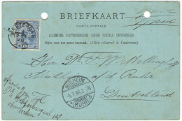 OLANDA - NEDERLAND - Paesi Bassi - 1896 - Briefkaart - Carte Postale - Postal Card - 5 Cent - Viaggiata Da Amsterdam ... - Covers & Documents