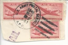N° 33x3 Sur Fragment Oblitération "U.S. Army Postal Service  A.P.O. 541 Nov 1946" - Altri & Non Classificati