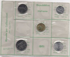 ITALIA REPUBBLICA - 1971  Serietta 5 Monete  FDC - Mint Sets & Proof Sets