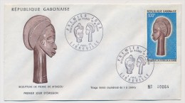 GABON => 2 Enveloppes FDC => Sculptures De Pierre De M'BIGOU - LIBREVILLE - 5 Juillet 1973 - Gabon (1960-...)