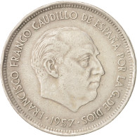 Monnaie, Espagne, Caudillo And Regent, 25 Pesetas, 1957, TTB, Copper-nickel - 25 Pesetas