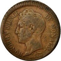 Monnaie, Monaco, Honore V, Decime, 1838, Monaco, TB, Cuivre, KM:97.1 - Charles III.