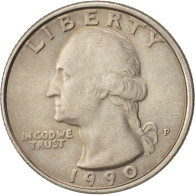 Monnaie, États-Unis, Washington Quarter, Quarter, 1990, U.S. Mint - 1932-1998: Washington