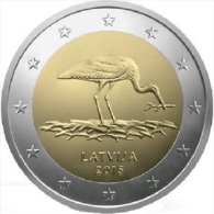 LETTONIA - 2 Euro 2015 - Cicogna Nera - UNC - Lettonie