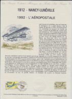 2778 De 1992 - Document Officiel De La Poste  -  L´Aéropostale -  NANCY - LUNEVILLE - 1er Jour Le 12 Nov. 1992.à ROISSY - Documenten Van De Post
