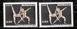 Monaco 1875  Variété Impression Rose Et Normal Ballets Europa  Neuf ** TB  MNH - Abarten