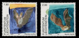 (cl. 2 - P.50) Liechtenstein **  N° 1330/1331 (ref. Michel Au Dos) Chauve-souris - - Unused Stamps