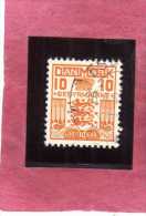 DANEMARK DANMARK DENMARK DANIMARCA 1934 LATE FEE STAMPS POSTAGE DUE TAXE 10o 10 ORE USATO USED OBLITERE´ - Fiscali