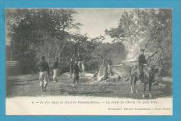 CPA 4 Catastrophe En 1904 Feu Dans La Forêt De ONTAINEBLEAU La Chute De L'arbre CLOVIS 77 - Fontainebleau