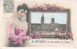 Coutances     50     Fantaisie Glacée : De Coutances Je Vous Envoie Ces Fleurs.. - Coutances