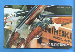 Japan Japon Telefonkarte Télécarte Phonecard -  Waffe Gewehr Schießen Shooting - Sport