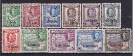 1951 Somaliland - 2 Scans 11 V. King George, Maps, Animals, Scott 116/26  YV 108/18 SG 125/35 Value 75 E Used Oblitere - Somaliland (Protectoraat ...-1959)