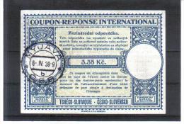 WIT37 TSCHECHOSLOWAKEI CSSR. Antwortschein COUPON REPONSE INTERNATIONAL 3,35 Kc..siehe ABBILDUNG - Used Stamps
