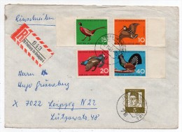 Allemagne - Lettre Recommandée Série Complète Oiseaux Berlin 1965 - Einschreiben Freiburg Im Breisgau - Sonstige & Ohne Zuordnung