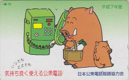 Télécarte Japon - ZODIAQUE - Série TELEPHONE - Animal - SANGLIER - BOAR Horoscope ZODIAC Japan Phonecard - 800 - Zodiaque