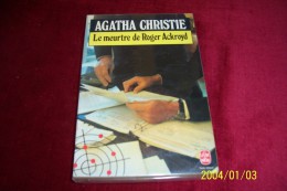 AGATHA CHRISTIE  ° LE MEUTRE DE ROGER ACKROYD - Agatha Christie