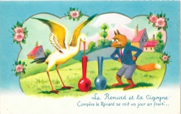 Illustration - Le Renard Et La Cigogne - Série 14 - Carte Non Circulée - Contes, Fables & Légendes